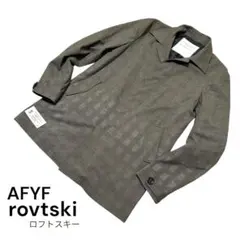 ★ロフトスキー rövtski グレー チェック　シャツ　長袖　比翼　AFYFのサムネイル