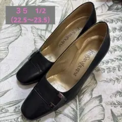 YVES SAINT LAURENT ブラック　パンプス　リーガル　スクエアトゥ