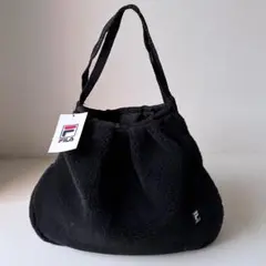 新品未使用 FILA フィラ ボア トートバッグ 黒 可愛いふわもこ