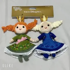 ファンタジースプリングス　アナと雪の女王　アナ　エルサ　ぬいぐるみチャーム