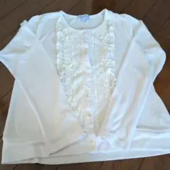 ホワイト　カーディガン 150