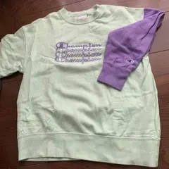 Champion トレーナー ミントグリーン✖️パープル 140 ロゴワッペン有り