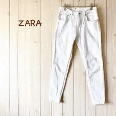 【美品】＊ZARA ザラ＊ ホワイトデニム ストレッチジーンズ M～L ホワイト