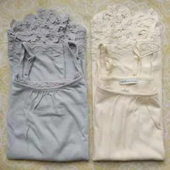 未使用　アイボリー色のみの出品です　裾バテンレースロングキャミソール　earth