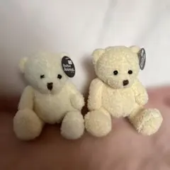 ホワイト＆ベージュのクマのぬいぐるみ 約16cm タグ付き2体セット⭐︎新品