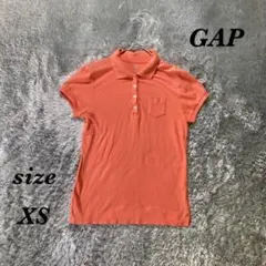 GAP ギャップ (XS) 半袖ポロシャツ スリット入 無地 オレンジ 夏服のサムネイル