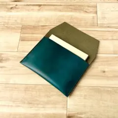 ◇オーシャングリーン牛革の美しいショルダーバッグ レザースマホ 