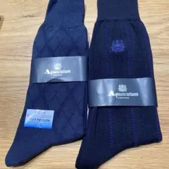 Aquascutum ネイビーソックス 25-26cm 2足セットのサムネイル