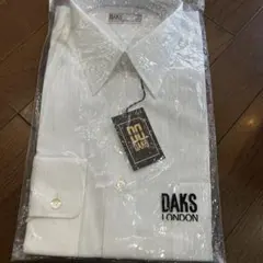 新品　DAKS ホワイト ストライプ ビジネスシャツ 38-76 綿100%のサムネイル