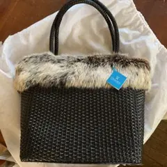 VEXCELファー付きかごトートバッグ