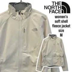 古着 レディース ザノースフェイス ソフトシェルジャケット 刺繍ロゴ ホワイトM