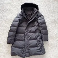 美品 ユニクロ ダウンコート　ダウンジャケット ロングコート フード グレー