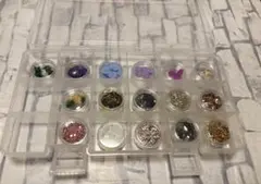 ネイルパーツまとめ売り☆ドライフラワー・ラメ・ケース付き