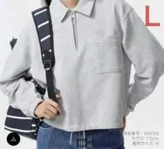 【新品未使用】スウェットハーフジップシャツ グレー