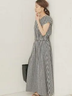 ［アーバンリサーチ サニーレーベル］ リネンフレンチギャザーワンピース