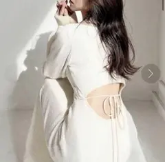 RESEXXY バイカラーツイードマーメイドニットワンピース