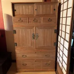 旭川家具　木製 整理タンス 観音開き扉付き 6段引き出し 旭川家具 木製 整理タンス 観音開き扉付き 6段引き出し - メルカリ