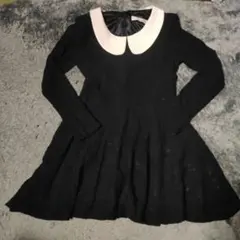 【長袖 総レース 黒ワンピース】ペチコート シースルー オケージョン ミニワンピ