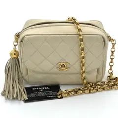 シャネル マトラッセ フリンジタッセル ビジュー チェーンショルダーバッグ