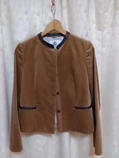 ベロア　ノーカラージャケット