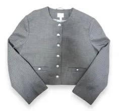 H&M　チェック柄 ノーカラージャケット【新品、未使用】のサムネイル