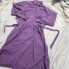 ヴィンテージワンピース　海外古着　パープルワンピース