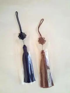 韓国　ノリゲ　紫色と茶色のタッセル2個セット