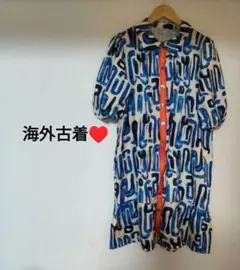 海外古着♥ シャツ ワンピース 半袖 派手 ヴィンテージ