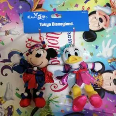 ディズニー　夏祭り　爽涼鼓舞　2012　ストラップセット　ミニー　デイジー