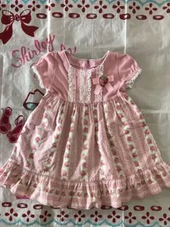 シャーリーテンプル いちご　ワンピース　ピンク　110