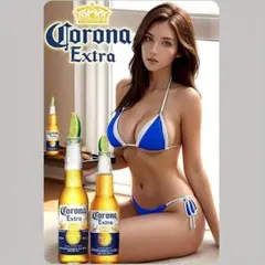 コロナ・エキストラ ビール美女　メタルサイン　インテリア雑貨 飾り物雑貨