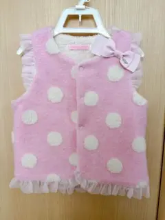 【新品タグ付き】mezzo piano ピンク ドット柄 ベスト