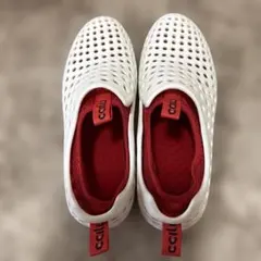 限界価格❗️ CCILU メッシュスリッポン ホワイト/レッド　Ｌサイズ　24.5