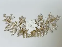 ヘッドドレス 花 ゴールド