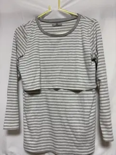 ElfinDoll ストライプ 長袖 授乳服 M