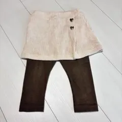 プティマイン スカッツ コーデュロイ ボトムス レギンス ホワイト 女の子