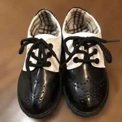 キッズ⭐︎フォーマルシューズ 黒白 チェック柄