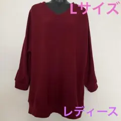 GLACIER バーガンディ Vネック 長袖 Lサイズのサムネイル