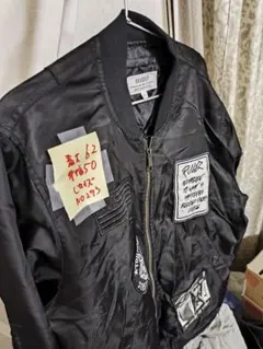 お洒落なブラックボンバージャケット L