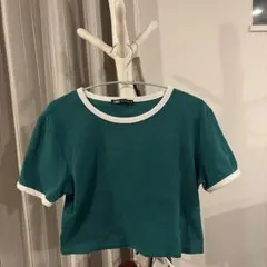 ZARA クロップド半袖リンガーTシャツ