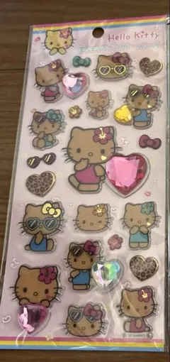 正規品 キラキララインストーンシール ひやけ キティ