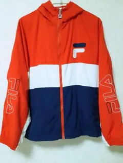 FILA フード付き トリコロール ブルゾン