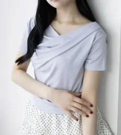 clear 半袖ドレープデザイン. カットソートップス. 夏服