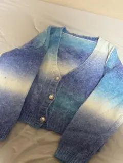 グラデーションニットカーディガン ゆったり LL