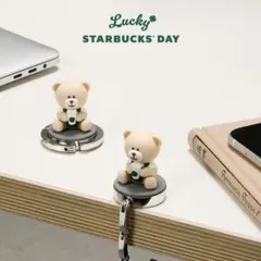 韓国スタバ限定 ベアリスタ カバンフック フィギュアバッグスタンド