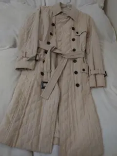 en quêteアンケートフランドル ベージュ キルティングトレンチ春コート9