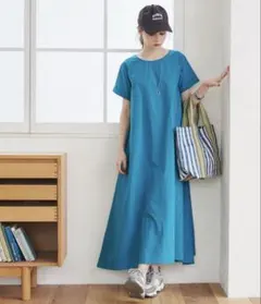 ANGIEコットンAラインマキシワンピース