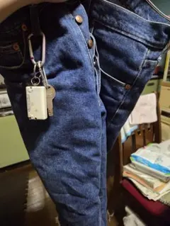 ボタンフライ デニムパンツ インディゴブルーのサムネイル