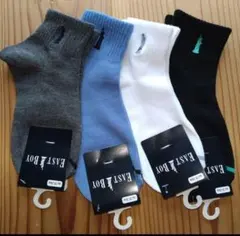 イーストボーイ　自由の女神刺繍ソックスセット（青・黒・灰・白）19〜24cm