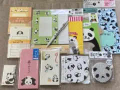 パンダ雑貨　レターセット・一筆箋・ポチ袋他　12点